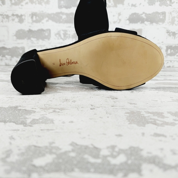 NEW Sam Edelman Yancy Black Heeled Ankle Strap Sandals H263 - Picture 9 of 13